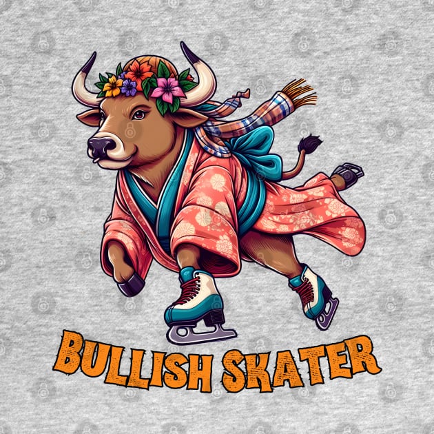 Ice skating cow by Japanese Fever